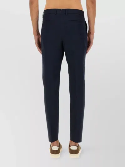 Hugo Boss Tailored Trousers With Belt Loops And Pockets In Blue