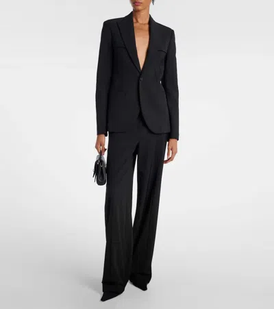 Jean Paul Gaultier Tailored Jacket With Structured Shoulders And Front Pockets In Black