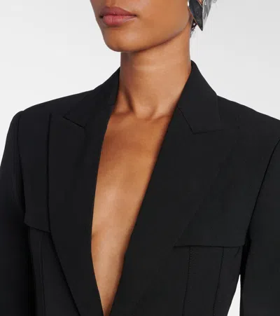 Jean Paul Gaultier Tailored Jacket With Structured Shoulders And Front Pockets In Black