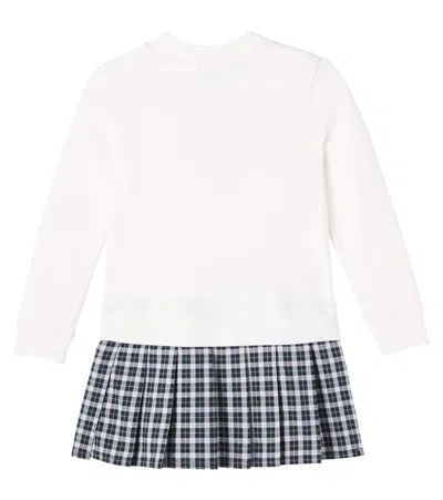 Polo Ralph Lauren Patch-appliqué Cotton-blend Dress In Blue