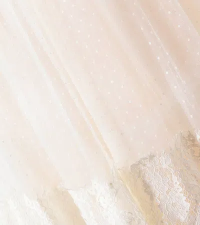 Petite Amalie Lace-trimmed Point D'esprit Dress In White