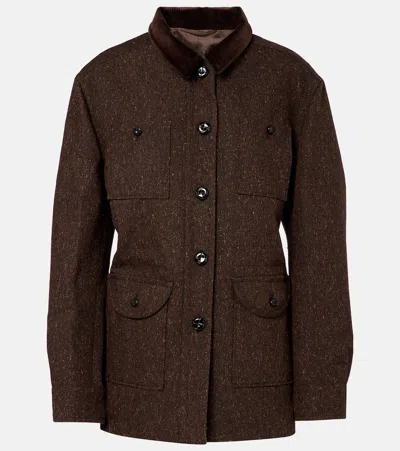 Blazé Milano Lokai Wool And Silk-blend Jacket In Brown