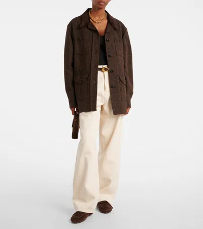 Blazé Milano Lokai Wool And Silk-blend Jacket In Brown