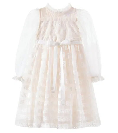 Petite Amalie Lace-trimmed Tulle Dress In White
