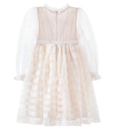 Petite Amalie Lace-trimmed Tulle Dress In White