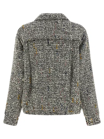 Alessandra Rich Tweed Bomber Jacket In Multi