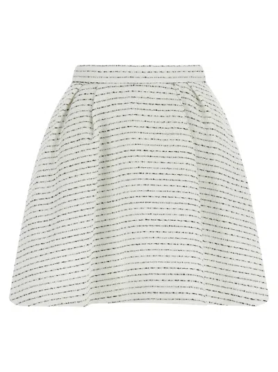 Alessandra Rich Tweed Skirt With A-line Silhouette And High Waist In Multi