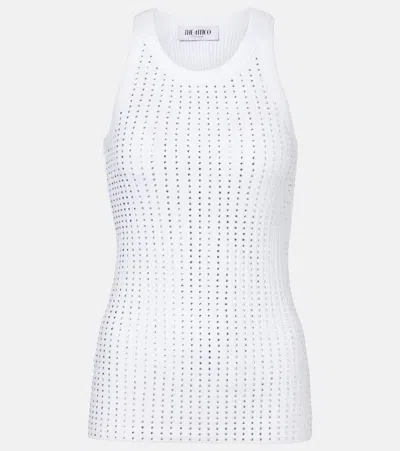 Attico Strass Tank Top In White