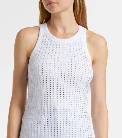 Attico Strass Tank Top In White