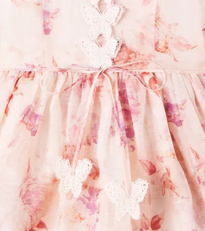 Petite Amalie Alice Floral Linen And Silk Dress In Pink