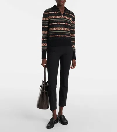 Vince Collared Patterned Sweater In Multi