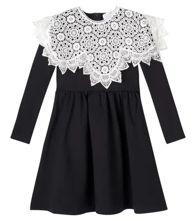 Petite Amalie Crochet Ruched Dress In Black