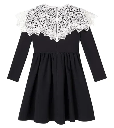 Petite Amalie Crochet Ruched Dress In Black