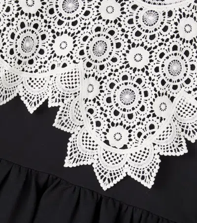 Petite Amalie Crochet Ruched Dress In Black