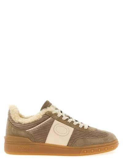 Valentino Upvillage Suede And Corduroy Sneakers