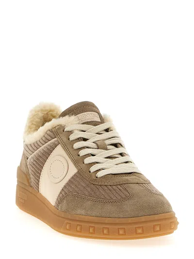 Valentino Upvillage Suede And Corduroy Sneakers