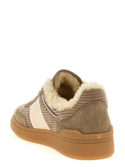 Valentino Upvillage Suede And Corduroy Sneakers