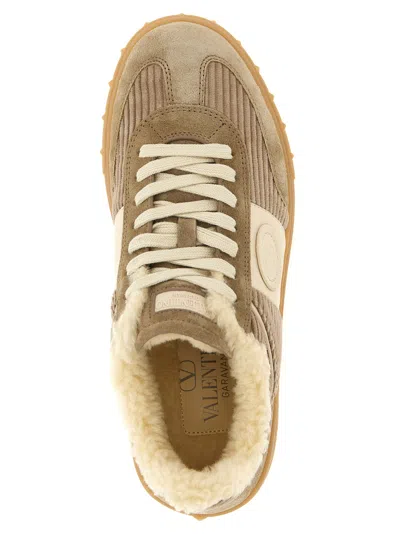 Valentino Upvillage Suede And Corduroy Sneakers