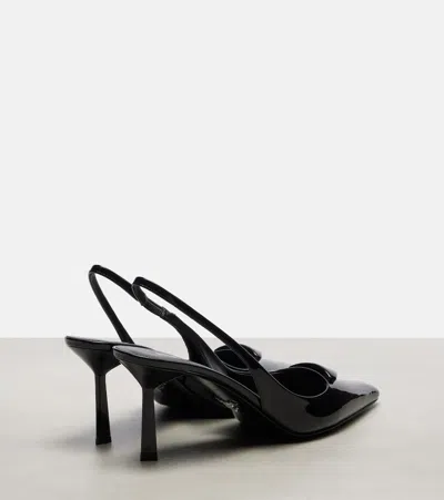 Prada (wmns)  Patched Logo Brushed Leather Slingback Heels 'black'