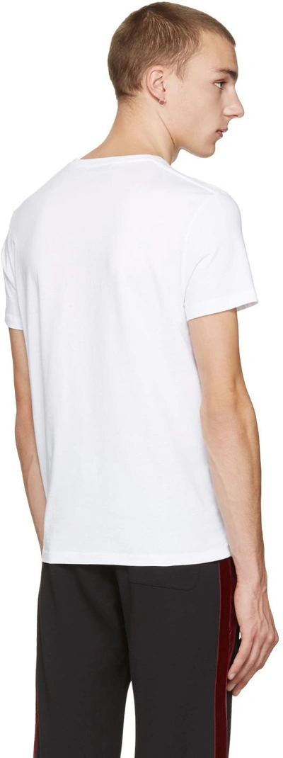 Shop Alexander Mcqueen White Badges & Butterfly T-shirt