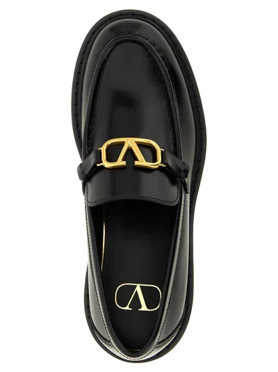 Valentino Garavani Glossy Leather Vlogo Signature Loaf In Black