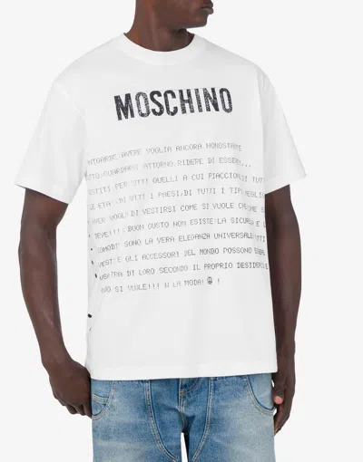 Moschino Couture Message Print T-shirt In White