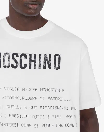 Moschino Couture Message Print T-shirt In White