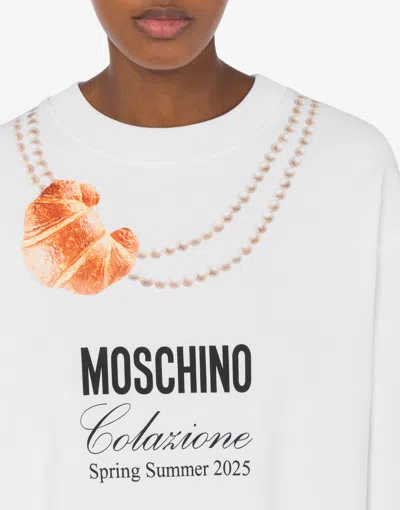 Moschino Couture Printed Cotton Sweatshirt In White