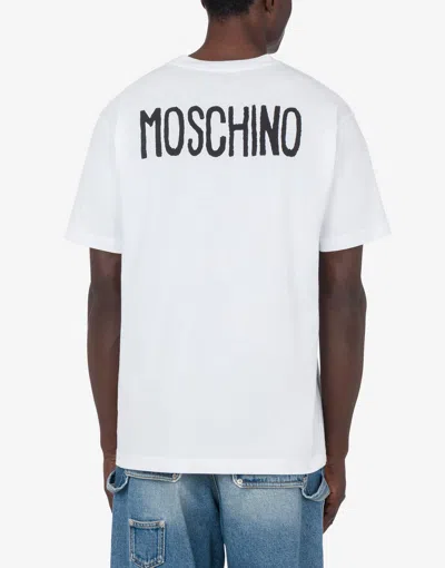 Moschino T Shirt With Lettering Print In White