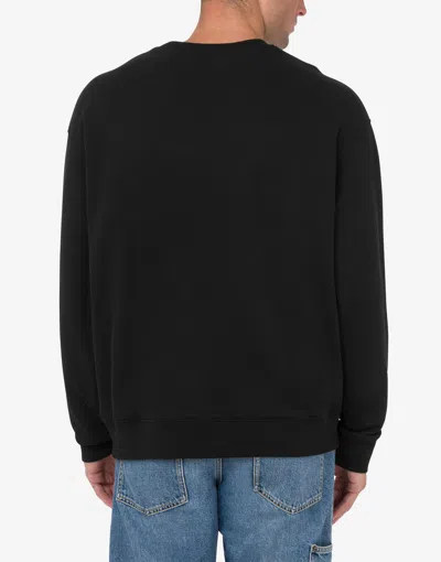 Moschino Couture Sweatshirt With Laurel Crown Logo Embroidery In Black