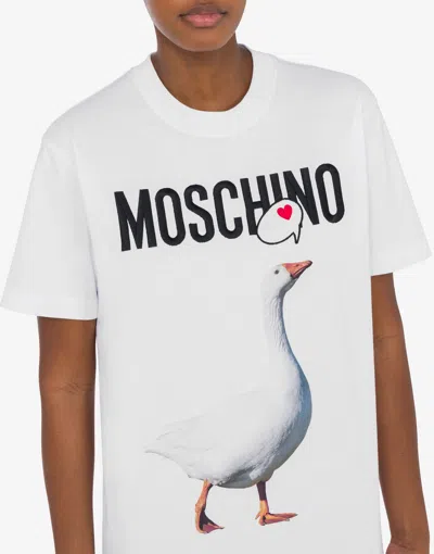 Moschino Classic Cotton T-shirts And Polos Collection In White
