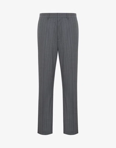 Moschino Pinstripe Trousers In Multi Grey