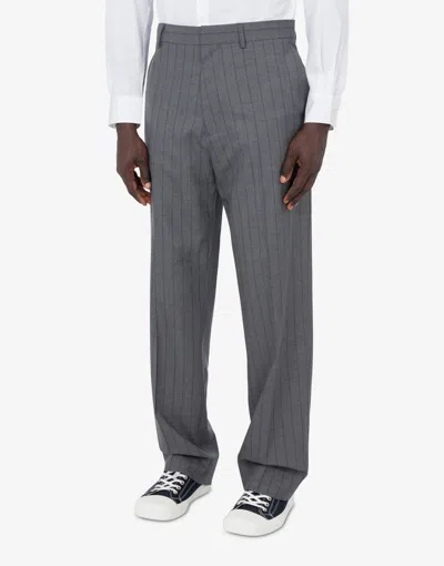 Moschino Pinstripe Trousers In Multi Grey