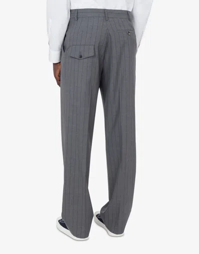 Moschino Pinstripe Trousers In Multi Grey