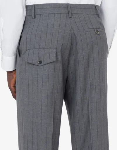 Moschino Pinstripe Trousers In Multi Grey