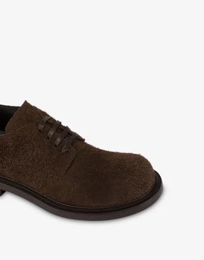 Moschino Lace-up Brogues Leather Sole In Brown