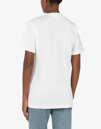 Moschino Laurel Wreath Graphic Print Crew Neck In White