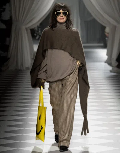 Moschino Turtleneck Sweater In Wool Golden M In Brown