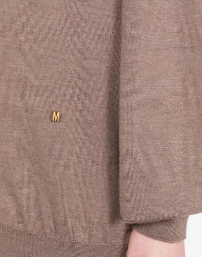 Moschino Turtleneck Sweater In Wool Golden M In Brown