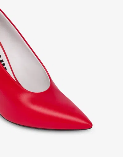 Moschino 100mm Leather Pumps In Red