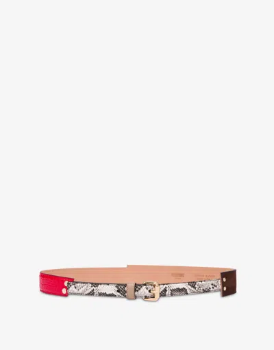 Moschino Patchwork Belt In Multi