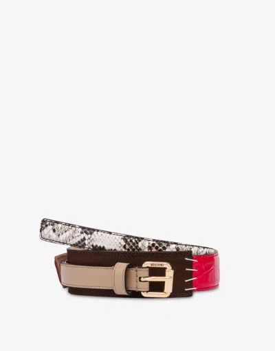 Moschino Patchwork Belt In Multi