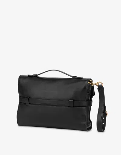 Moschino Tie Me Shoulder Bag In Black