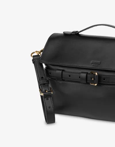 Moschino Tie Me Shoulder Bag In Black