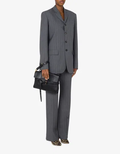 Moschino Tie Me Shoulder Bag In Black