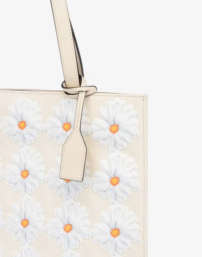 Moschino Floral Patch Tote Bag In White