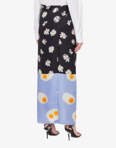 Moschino 'silk Skirt Patchwork' Wrap Design Floral Egg In Multi