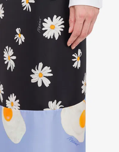 Moschino 'silk Skirt Patchwork' Wrap Design Floral Egg In Multi