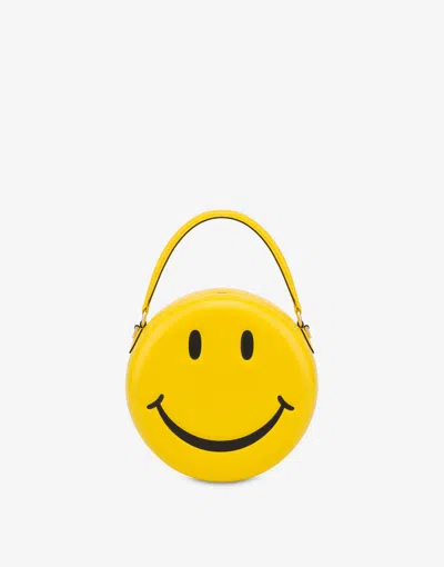 Moschino Smiley Face Shoulder Bag In Yellow