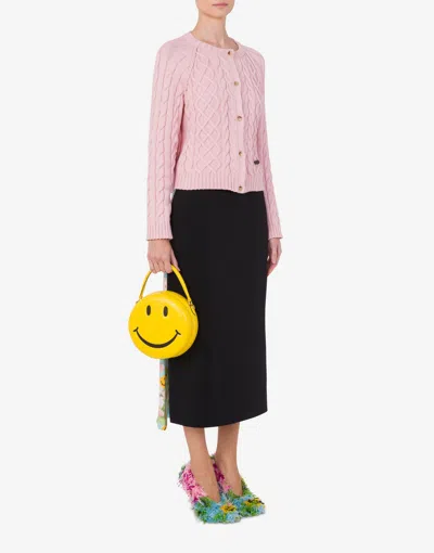 Moschino Smiley Face Shoulder Bag In Yellow